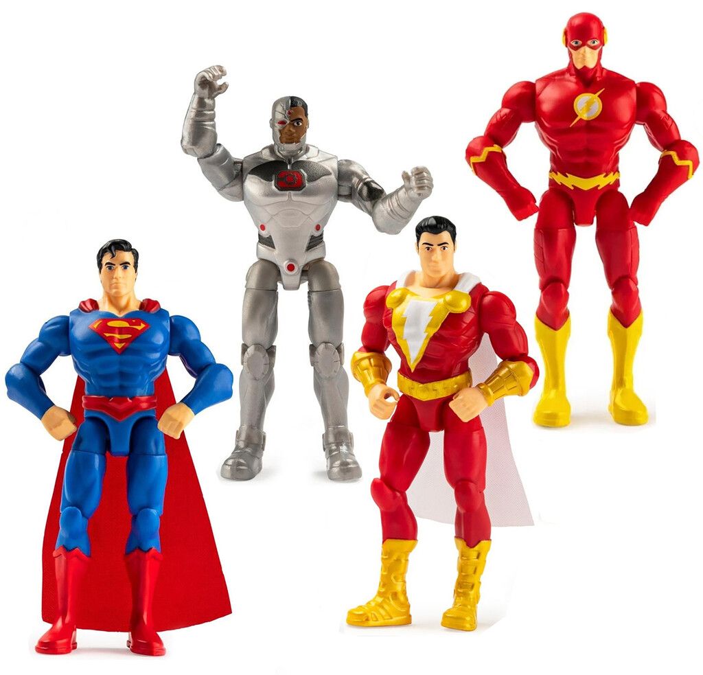 Figuras Articuladas 10 Cm Dc Superman Flash Cyborg Shazam